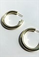 SMALL TUBE HOOPS EARRINGS LIGHT GOLD PLATED 