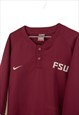 VINTAGE NIKE FSU WINDBREAKER TEE SHIRT IN BURGUNDY XL