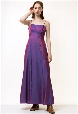 Purple Maxi Long Sleeveless Pencil Evening Dress 5471