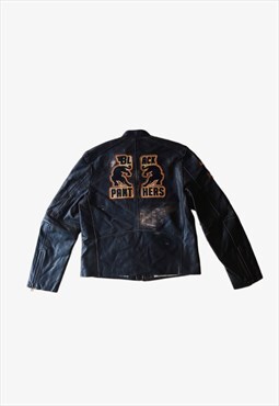 Vintage 80s Black Panthers Activist Leather Jacket