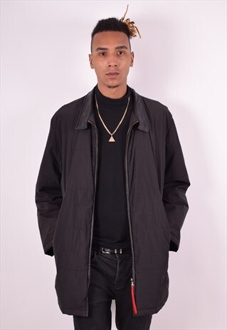 PRADA MENS VINTAGE JACKET XL BLACK 90S