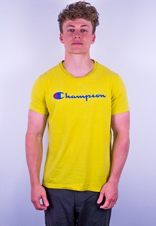VINTAGE CHAMPION T-SHIRT IN YELLOW