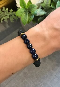 Blue Lava Beaded Bracelet
