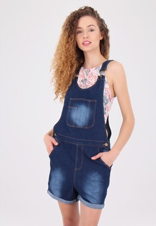 BLUE DENIM PINAFORE FRONT POCKET DUNGAREE