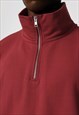 54 FLORAL 1/4 ZIP PULLOVER - MAROON RED