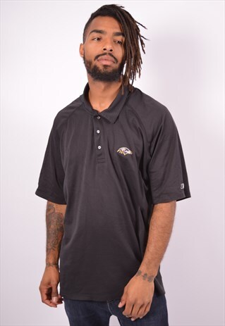 VINTAGE REEBOK NFL BALTIMORE RAVENS POLO SHIRT BLACK