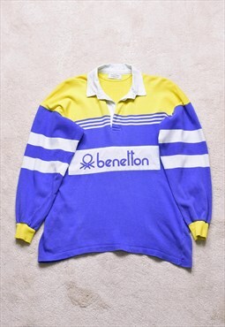 Rare 80s/90s Vintage Benetton Rugby Polo Top