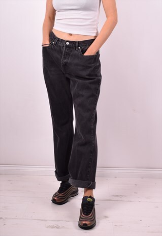 TOMMY HILFIGER WOMENS VINTAGE JEANS W32 L29 BLACK 90'S