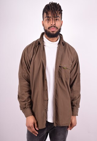 CAMEL MENS VINTAGE SHIRT MEDIUM BROWN 90'S