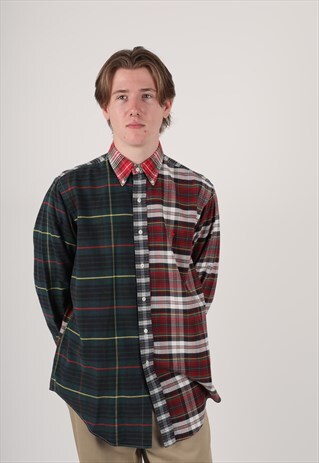 90S RALPH LAUREN MADRAS CHECK BUTTON DOWN SHIRT NORMCORE