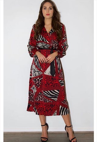 ANIMAL PRINT STATEMENT DRESS