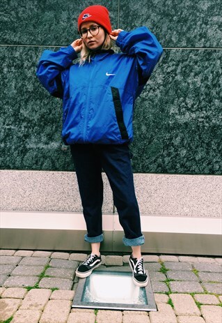 VINTAGE 90S BLUE NIKE SHELL TRACK JACKET