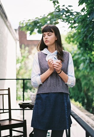 BUSH TWEED SKIRT (BLUE)