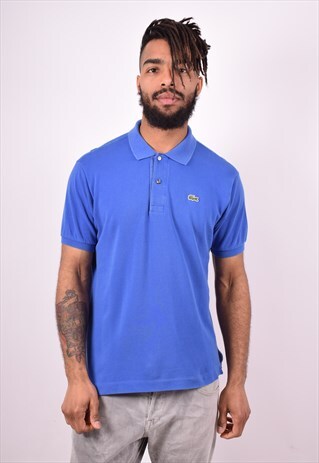 LACOSTE MENS VINTAGE POLO SHIRT MEDIUM BLUE 90'S