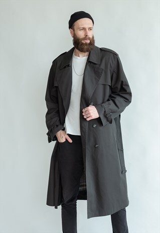 VINTAGE 80S MINIMAL BELTED TRENCH COAT