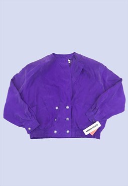 Purple Jacket Oversized Cropped Batwing Vintage Retro 80s