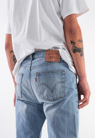 VINTAGE LEVIS 751 DENIM PANTS TROUSERS 90S LIGHT BLUE