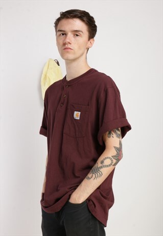 VINTAGE CARHARTT T-SHIRT MAROON Z781