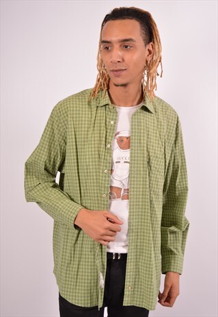 VINTAGE BURBERRY SHIRT CHECK GREEN
