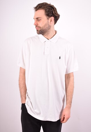 POLO RALPH LAUREN MENS VINTAGE POLO SHIRT XXL WHITE