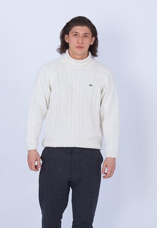 VINTAGE LACOSTE ROLL NECK KNITTED JUMPER