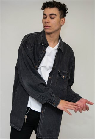 BLACK DENIM VINTAGE SHIRT