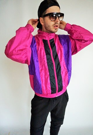 VINTAGE WINDBREAKER PARACHUTE TRACKSUIT SPORTS JACKET PINK