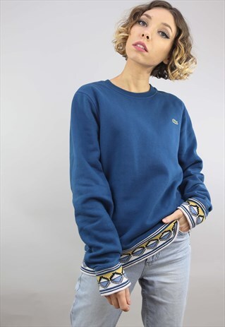 RETRO OVERSIZED LACOSTE SWEATER SWEATSHIRT BLUE