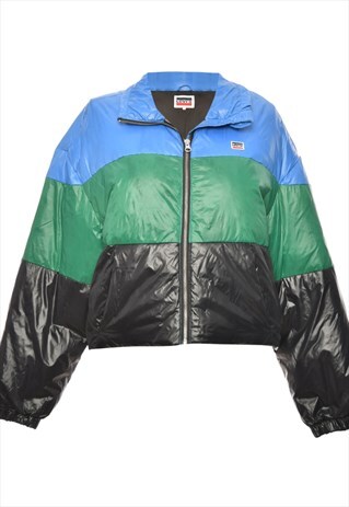 VINTAGE BLUE, GREEN & BLACK LEVI'S PUFFER JACKET - M