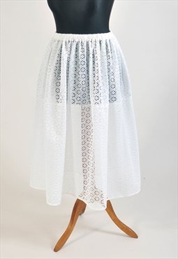 New handmade sheer full skirt in white