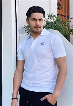 Monogram polo shirt white