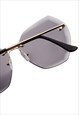 OVERSIZED BUTTERFLY WITH GOLD FRAME AND GREY LENS