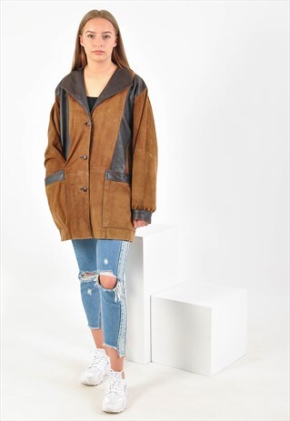 VINTAGE 80S SUEDE LEATHER OVERSIZED JACKET
