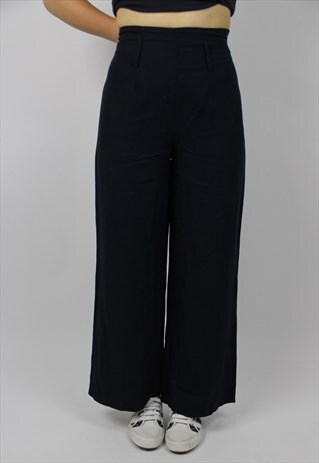 VINTAGE HIGH WAIST NAVY TROUSERS