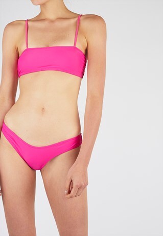 LUCIA PINK SQUARE NECK BIKINI SET