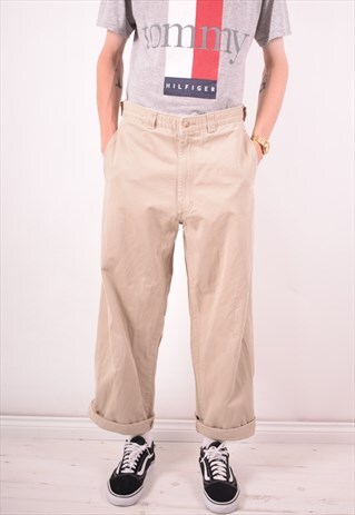 POLO RALPH LAUREN MENS VINTAGE TROUSERS W34 L30 BEIGE 90S