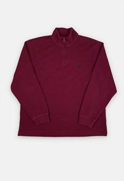 Vintage Chaps embroidered burgundy 1/4 zip sweatshirt size M