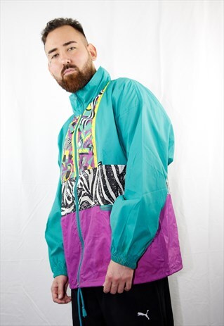 80'S VINTAGE MULTI PRINT WINDBREAKER