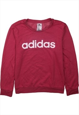 Vintage 90's Adidas Sweatshirt Spellout Crew Neck Pink