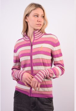 Vintage Ferre Cardigan Sweater Stripes Purple