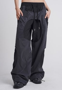 Gorpcore joggers utility pants skater trousers in dark grey
