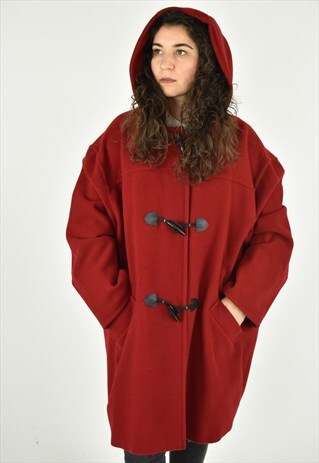 VINTAGE 90'S SANDRO RED CAPE COAT SIZE 30