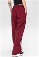 PARACHUTE JOGGERS UTILITY PANTS BEAM SPORTS TROUSERS IN RED 