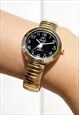 LADIES MINI GOLD WATCH ON EXPANDER STRAP