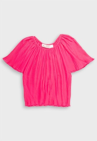 PINK PLEATED BLOUSE