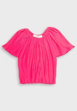 Pink pleated blouse