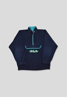 Vintage 90s FILA Magic Line Embroidered 1/4 Zip Fleece