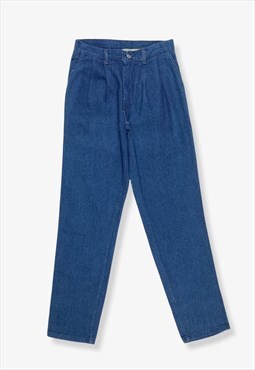 Vintage WRANGLER Pleated Mom Jeans Dark Blue W29 L34 BV13275