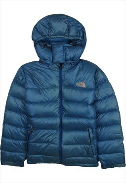 Vintage 90's The North Face Puffer Jacket Hooded Nupste Blue