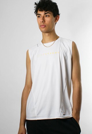 VINTAGE NIKE EMBROIDERED T-SHIRT, SLEEVELESS